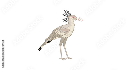 Foto Hoatzin bird standing on ground.