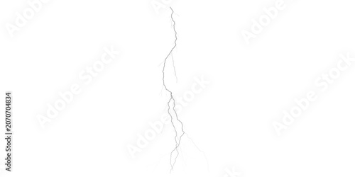 A delicate, gray, wavy line resembling a crack or a lightning bolt, isolated on transparent background