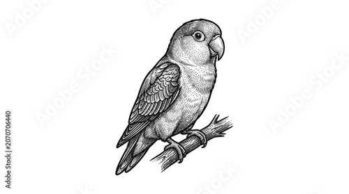 Tableau sur toile Colorful Parrot Sitting on Branch.
