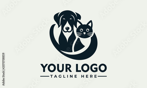 Professional canine head vector logo illustration for animal care and pet services