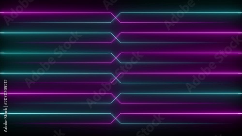 Colorful neon light streaks motion graphics for stage backdrop.