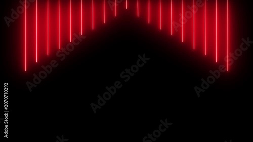 Abstract neon glowing audio equalizer lines animation loop.