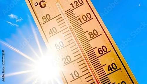 canicule thermomètre gros plan