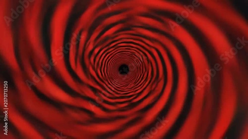 Abstract red and black hypnotic spiral tunnel background
