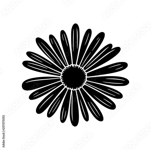 Professional Minimalist Black and White Flower Vector Illustration Set