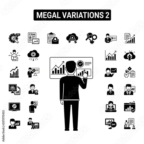 Diverse Business Concepts and Technology Icons.