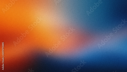Cinematic grainy gradient background with dark blue navy wave and warm orange copper light accents for commercial branding