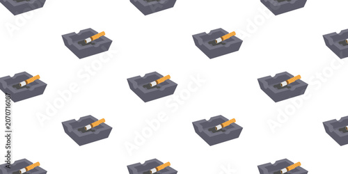 Obraz na plátně Seamless pattern with ashtrays and cigarette butts