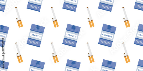 Photos Seamless pattern with cigarette packs and cigarettes