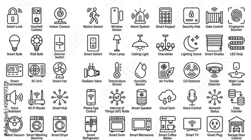 A collection of various technology icons displayed on a screen.