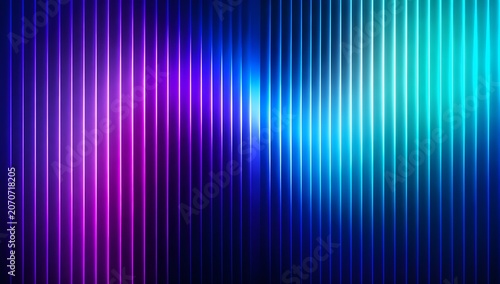 Abstract background with vertical glowing neon lines in purple and blue gradient colors
