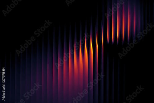 Abstract background with vertical glowing lines in orange and purple tones
