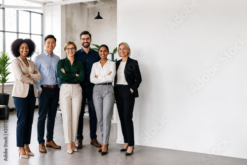 Diverse professional team with copy space for Equal Pay Day