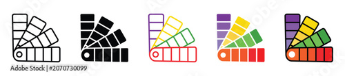 Color palette and swatch icon set for graphic design, painting, art and creative projects. Vector illustration and transparent png