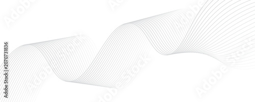 Abstract lines on a white background with a dynamic wave.