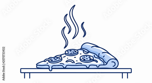 A hot cheesy pizza pie served.