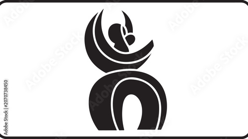 Black abstract human figure logo