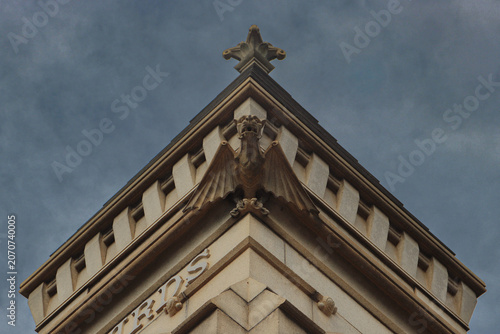 Fotografie Old Building with Gargoyle