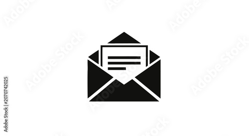 Obraz na plátně Envelope with letter inside icon.