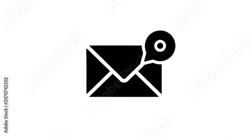 Schilderij op canvas Email icon with notification symbol.