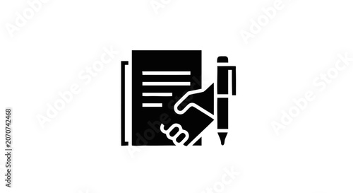 Fotografie Hand Signing Document With Pen.
