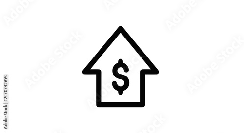 Slika na platnu House with dollar sign inside.