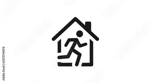 Konstfotografi Person Running Out of a House.