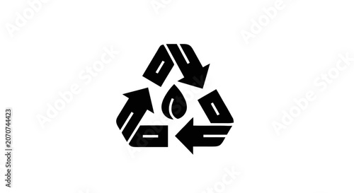 Recycling symbol made of arrows.