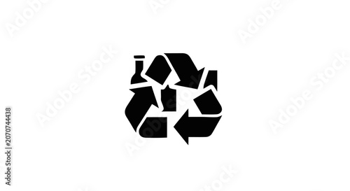 Recycling symbol made of arrows.