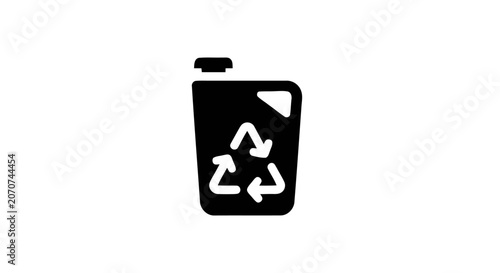 Recycling symbol on a can.