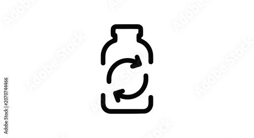 Recycling symbol on a bottle icon.