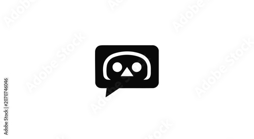 Foto Sad face emoticon in speech bubble.