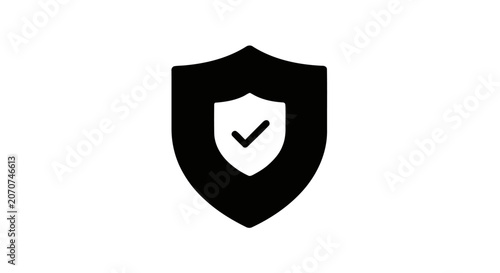 Obraz na plátně Shield with Check Mark Icon.