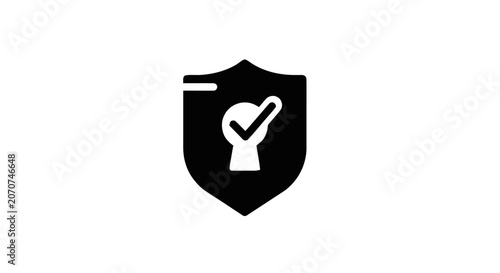 Bild auf Leinwand Shield with checkmark and arm.
