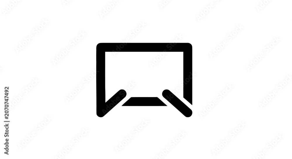 Εκτύπωση καμβά Simple black icon of presentation screen.