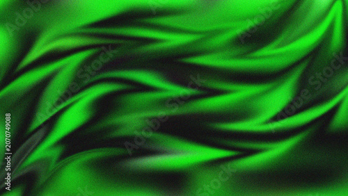 Foto Dynamic bright green abstract liquid art with contrasting black swirls and a com