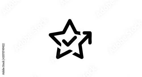 Fotografie Star with check mark symbol.