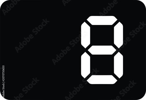 Silhouette vector digital number eight isolated on a black background design