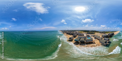 фотографія Aerial 360 photo Buxton North carolina Outer Banks where beach homes are being w