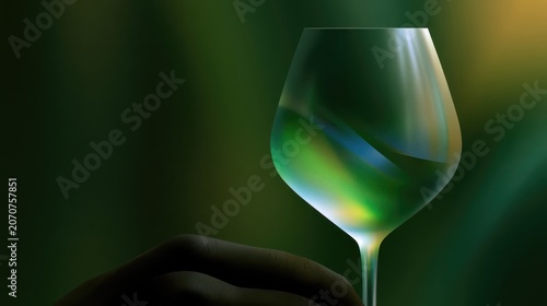 Minimalist Digital Illustration of a Hand Holding a Glass in Dark Tones