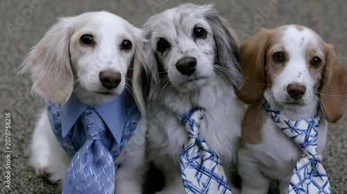 Office Animals Dressed in Ties at a Workplace During a Fun Event