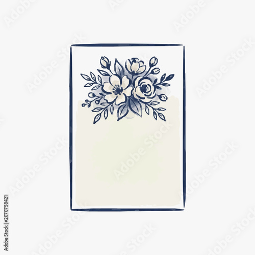 Black and white line art of a detailed floral illustration.