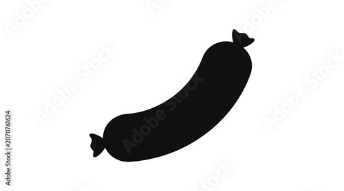 Фотография Sausage Silhouette On White Background meat food