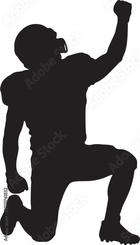 American Football Player Victory Pose
