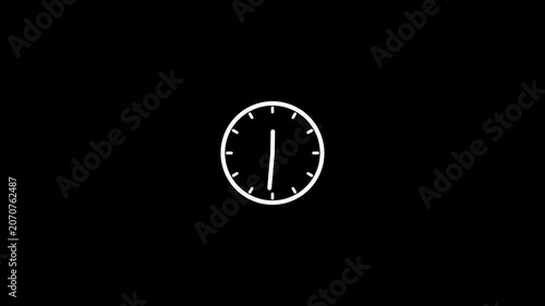 Animated clock hands spinning fast on monitor screen showing time lapse concept.