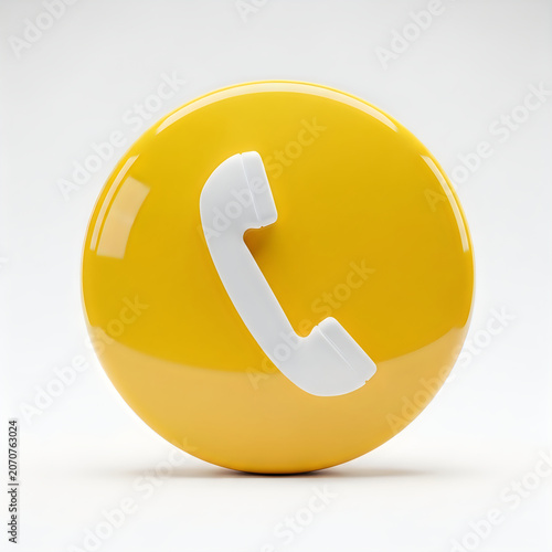 Yellow button with white telephone receiver icon