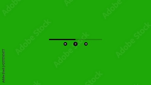 Media player progress bar vector icon set animation. Blank video player interface template with play button progress bar icons multimedia stream