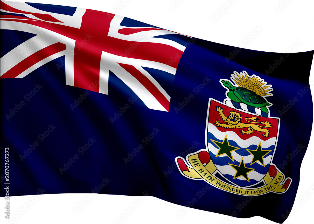 Fototapeta premium Cayman Islands Flag PNG with Transparent Background, Waving Flag of Cayman Islands, Island or Territory Symbol for Travel, Tourism, Geography, Culture and International Design
