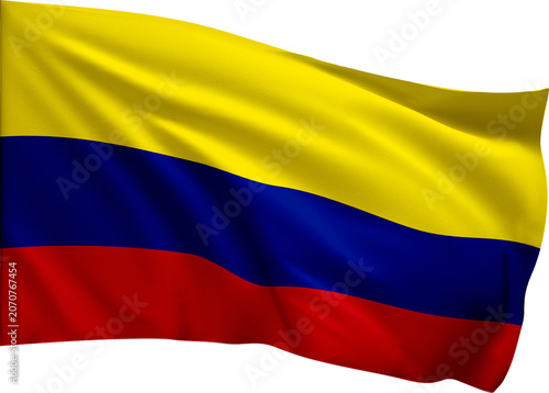 Bild auf Leinwand Colombia Flag PNG with Transparent Background, Waving National Flag of Colombia,