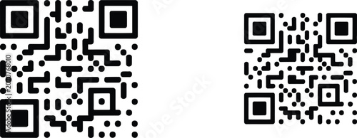 Tableau sur toile QR, code scan icons vector set, scanning frame symbols for mobile payment apps QR reader interface and secure digital access technology design